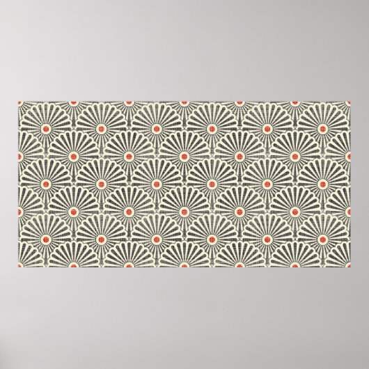 Naadloos japans patroon op textuurachtergrond poster (Voorkant)