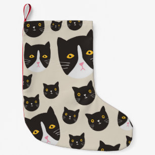 Naadloos kattenpatroon/-naadloos kattenpatroon/ kleine kerstsok