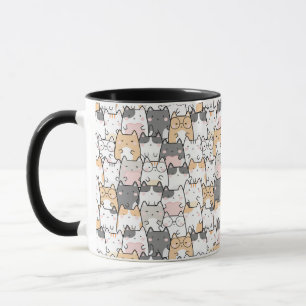 Naadloos Kawaii Cute Cats Patroon Mok