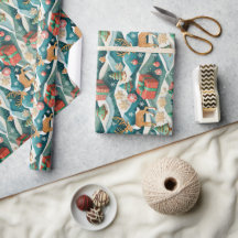 Naadloos kerstinpakpapier Rendieren 300dpi