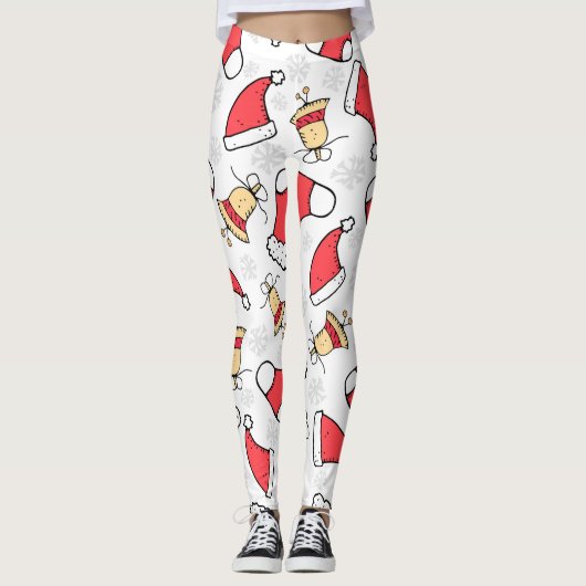 Naadloos Kerstmispatroon, feestelijk ontwerp. Leggings (Voorkant)