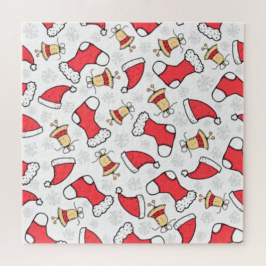 Naadloos Kerstmispatroon, feestelijk ontwerp. Legpuzzel (Horizontaal)