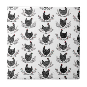 Naadloos kippenpatroon tegeltje