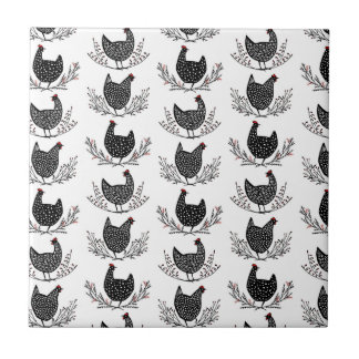 Naadloos kippenpatroon tegeltje