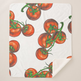 , naadloos kleurenpatroon met verse groenten sherpa deken