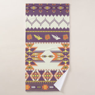 Naadloos kleurig aztec-patroon badhanddoek