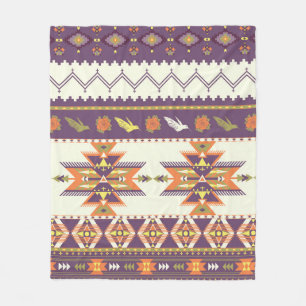 Naadloos kleurig aztec-patroon fleece deken