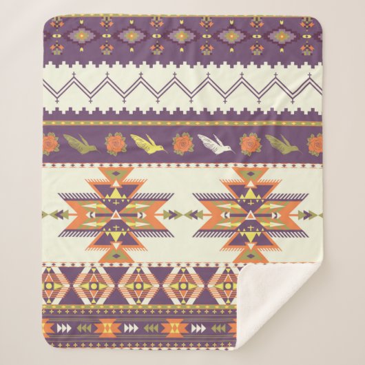 Naadloos kleurig aztec-patroon sherpa deken (Voorkant)