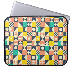 naadloos kleurig geometrisch patroon laptop sleeve