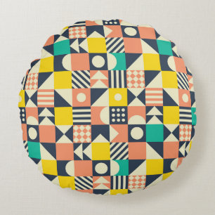 naadloos kleurig geometrisch patroon rond kussen