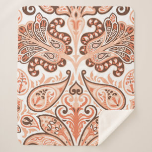  naadloos kleurig patroon in paislestijl sherpa deken