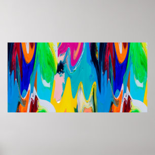 Naadloos kleurrijk abstract patroon, waterverf wan poster