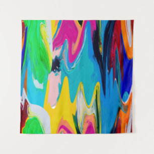 Naadloos kleurrijk abstract patroon, waterverf wan wandkleed