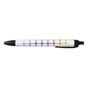 Naadloos kleurrijk kruissteekpatroon zwarte inkt pen
