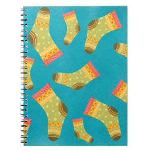 Naadloos lineair patroon met sokken. De illustrati Notitieboek