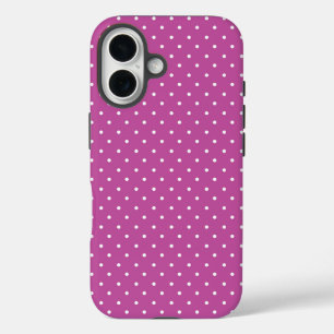 Naadloos magenta achtergrond polka stippenpatroon iPhone 16 hoesje