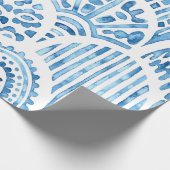 Naadloos marokkaans patroon. tegel. Blauw Cadeaupapier (Hoek)