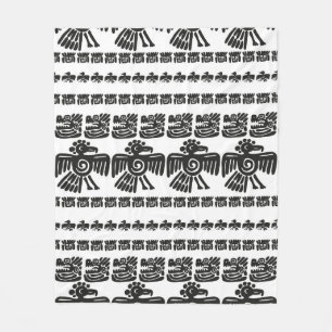 Naadloos maya patroon. Zwart-witte eth Fleece Deken