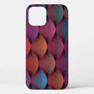 Naadloos, meerkleurig golvend patroon iPhone 12 hoesje