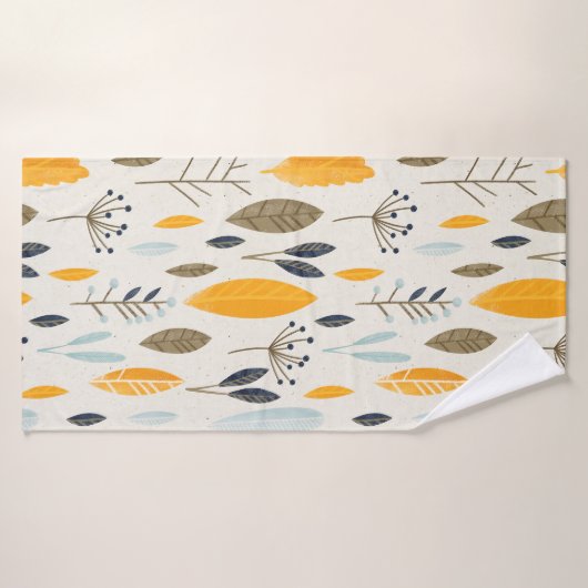 Naadloos met de hand geïllustreerd bloempatroon op badhanddoek (Badhanddoek)