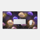 Naadloos met gloeiende kwal bureaumat (Keyboard & Muis)