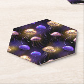 Naadloos met gloeiende kwal kartonnen onderzetters (Schuin)