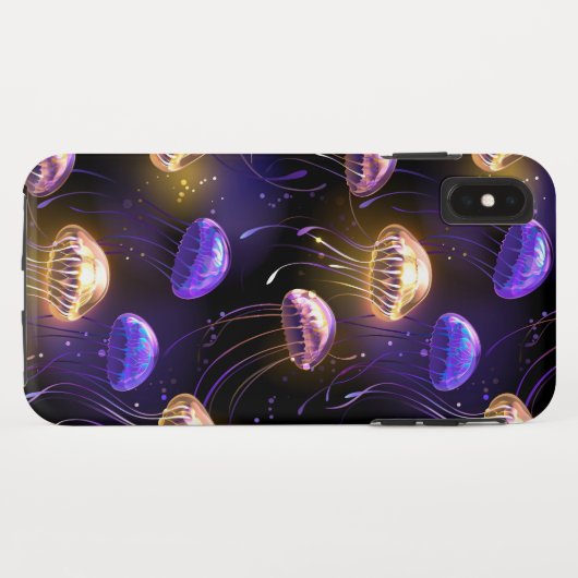 Naadloos met gloeiende kwallen Case-Mate iPhone case (Achterkant (horizontaal))