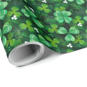 Naadloos met groene klaver cadeaupapier