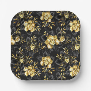 Naadloos met sieraden orchideeën papieren bordje