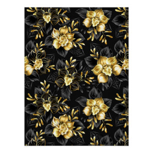 Naadloos met sieraden orchideeën perfect poster