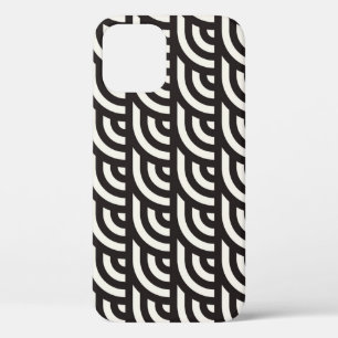 Naadloos monochroom geometrisch patroon. Abstracte iPhone 12 Hoesje