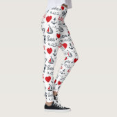 Naadloos nautisch patroon leggings (Rechts)