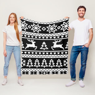 Naadloos nordic herfst winterpatroon fleece deken