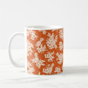 Naadloos oha-patroon van hibiscus en ananas, koffiemok