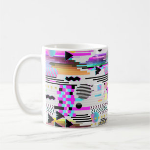 Naadloos ontwerp van patroonglitch. Cyberpunk Digi Koffiemok