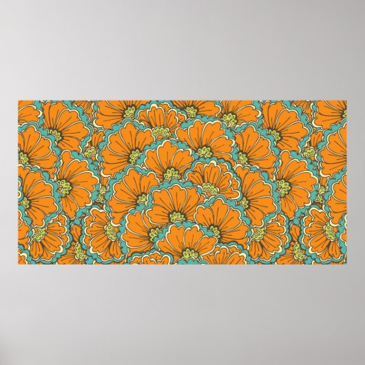  naadloos oostelijk patroon poster (Voorkant)