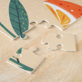 Naadloos oranje patroon, abstracte kunst. legpuzzel (Zijkant)