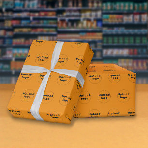 Naadloos Oranje  werkpapier voor zakelijk Logo Cadeaupapier