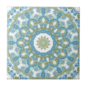 Naadloos ornamentaal blauw wit decor decoratie tegeltje