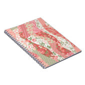 naadloos patchwerkpatroon met rozen notitieboek (Rechterzijde)