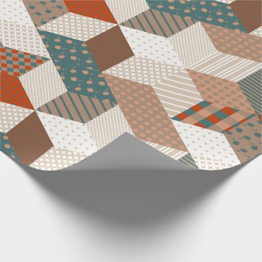 Naadloos patchwork-patroon met sterren.  bac cadeaupapier (Hoek)