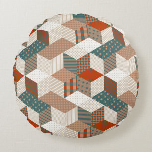 Naadloos patchwork-patroon met sterren. bac rond kussen