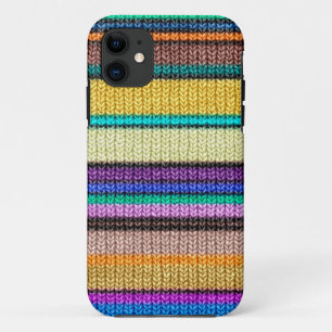 Naadloos patroon 1 met gekleurde breistaven iPhone 11 hoesje