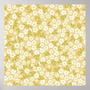Naadloos patroon abstract. Witte bloedstroom Poster