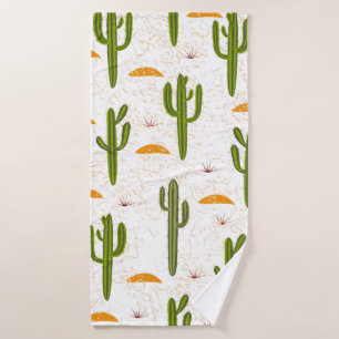 Naadloos patroon, cactus, zandtextuur, Mexicaanse Badhanddoek