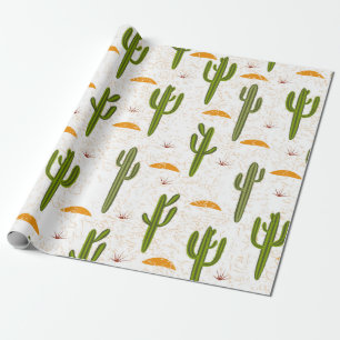 Naadloos patroon, cactus, zandtextuur, Mexicaanse Cadeaupapier
