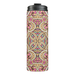 Naadloos patroon. decoratief thema thermosbeker