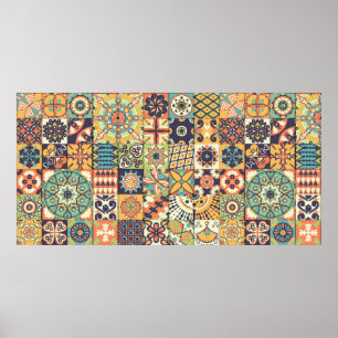 Naadloos patroon. decoratieve elementen. Han Poster