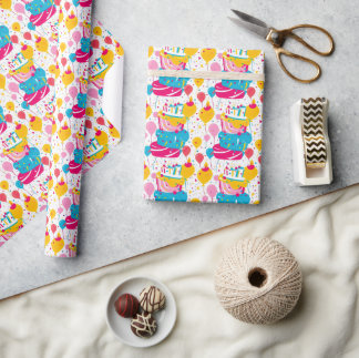 Naadloos Patroon Gelukkig Verjaardagsfeest Cadeaupapier