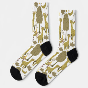Naadloos patroon Giraffe gele witte achtergrond W Sokken